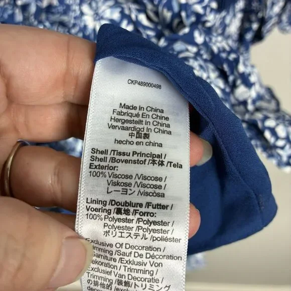 Madewell Tiered Dress Ditsy Floral Navy Womans Sz 6 Boho Beachy NWT - Picture 7 of 9